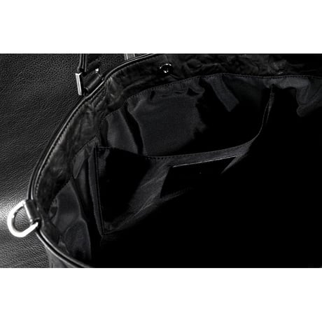 Leather Tote Bag /  Double Side Zipper Design M-size