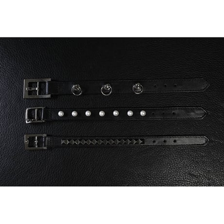 15mm Insert Tip Leather Bracelet / Acute Pyramid Italian Studs Design ( 30th Anniversary Model )