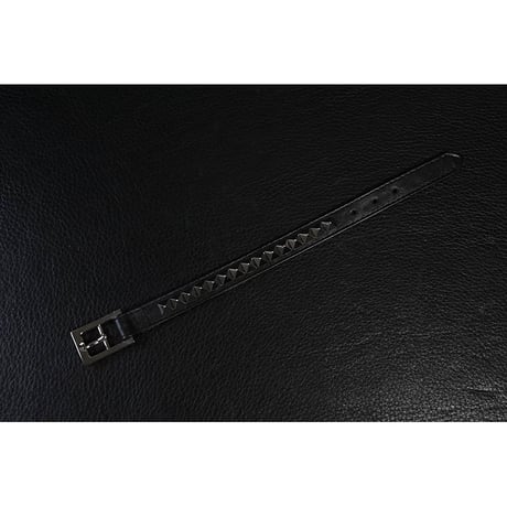 15mm Insert Tip Leather Bracelet / Acute Pyramid Italian Studs Design ( 30th Anniversary Model )