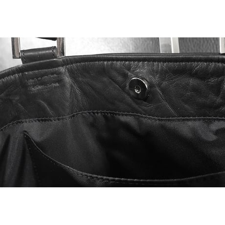 Leather Tote Bag /  Double Side Zipper Design S-size