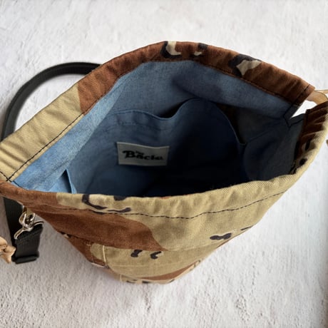 【一点物】BACIO./DRAWSTRING BAG TYPE 2_SAND CAMO