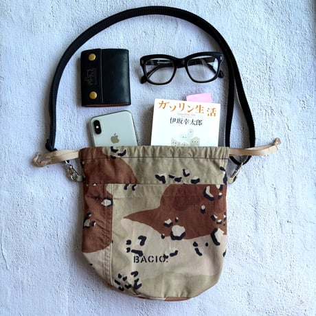 【一点物】BACIO./DRAWSTRING BAG TYPE 2_SAND CAMO