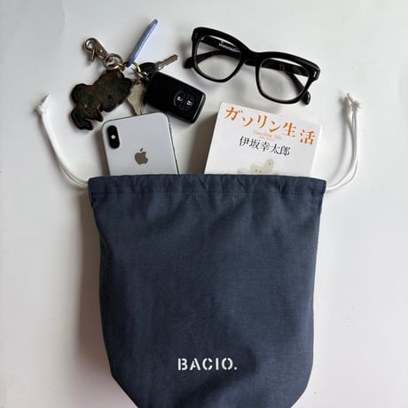 【オーダー受付中】BACIO./DRAWSTRING BAG_NAVY