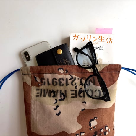 【一点物】BACIO./DRAWSTRING BAG_SAND CAMO_02
