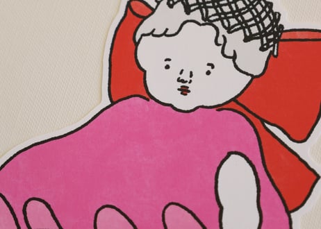 ダイカットカード「桃の女」