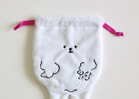 ギャルピする犬 触ると安心する巾着