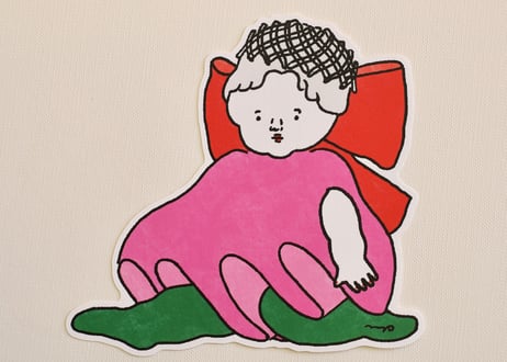 ダイカットカード「桃の女」
