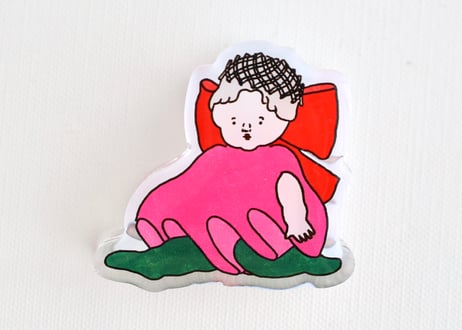 ふっくりアクリルクリップ 「桃の女」