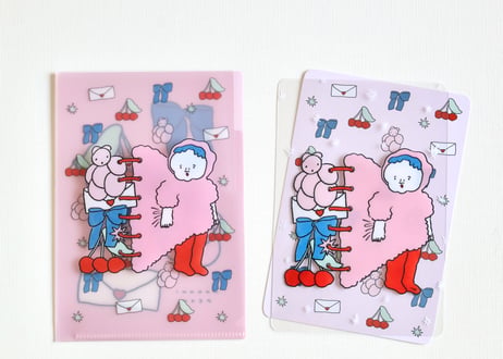 「バインダーの女」A6サイズ仕切り付きクリアファイル