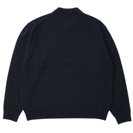 ATON（エートン）"WOOL MINI BOUCLE ZIP UP POLO SWEATER"