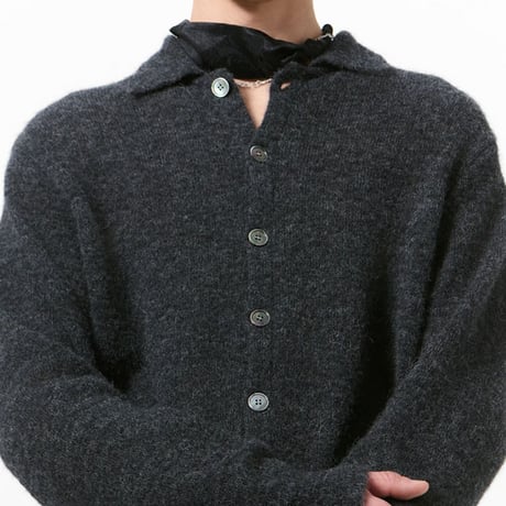 OUR LEGACY（アワー レガシー）"EVENING POLO - Charcoal Melange Fuzzy Alpaca"