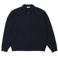 ATON（エートン）"WOOL MINI BOUCLE ZIP UP POLO SWEATER"