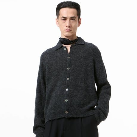 OUR LEGACY（アワー レガシー）"EVENING POLO - Charcoal Melange Fuzzy Alpaca"