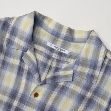MAATEE&SONS（マーティーアンドサンズ）"op collar shirts "RAYON SILK WHITE OMBRE""