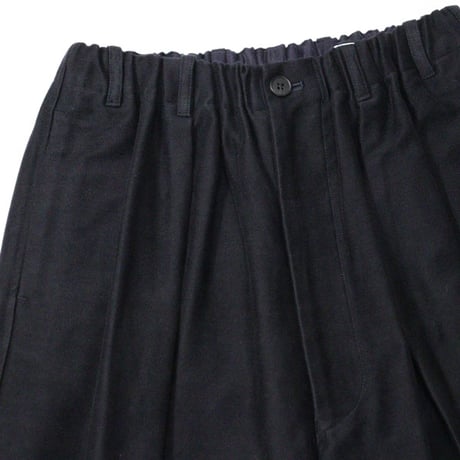 nonnotte（ノノット）"Elastic In-Tuck Wide Tapered Trousers - Fine Count Moleskin"