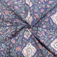 【50cm単位】ダークラベンダーモーヴピンクボタニカルアラベスク　インド綿　ハンドブロックプリント生地　コットン