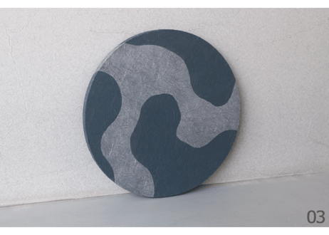 円形和紙アートパネル「凪－Nagi」　Washi Wall Art Panel　300φ