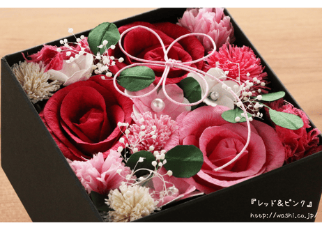 【即日発送可】和紙の花／フラワーボックス 全2色（限定アレンジ）