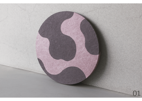 円形和紙アートパネル「凪－Nagi」　Washi Wall Art Panel　300φ