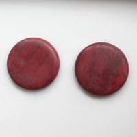 フラットラウンド貼付けパーツ2個（レッドマーブル）20㎜　フランスヴィンテージ
