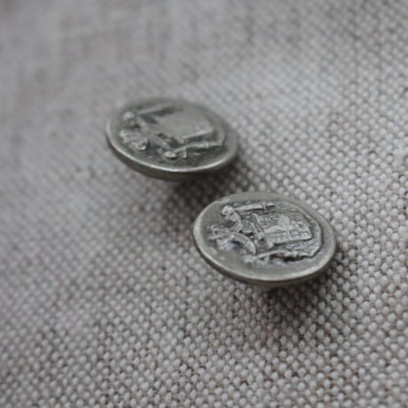 フランス製 金属ボタン2個 14㎜（C）　ヴィンテージボタン