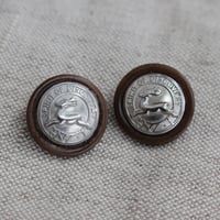 鹿シルバーメタルボタン 20㎜　2個　フランスヴィンテージ t2341