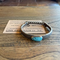 【LYNCH SILVERSMITH】SCALE CUFFS 211 TURQUOISE KINGMAN BLACK WEB Msize