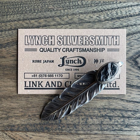 【LYNCH SILVERSMITH】 LNC312 FEATHER(L)  WHITE BUFFALO