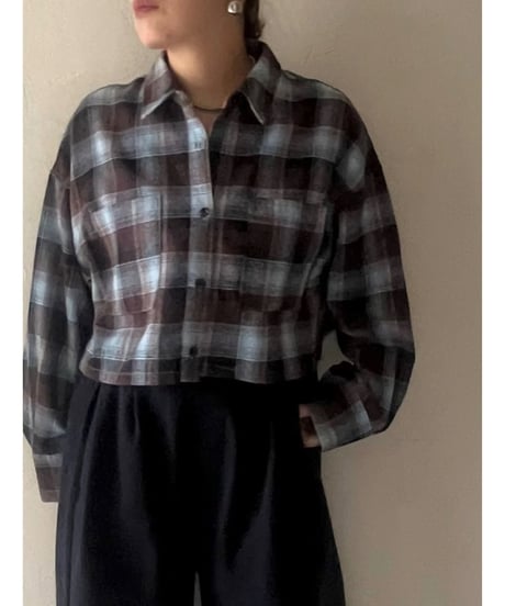 ビエラチェックショート丈シャツ