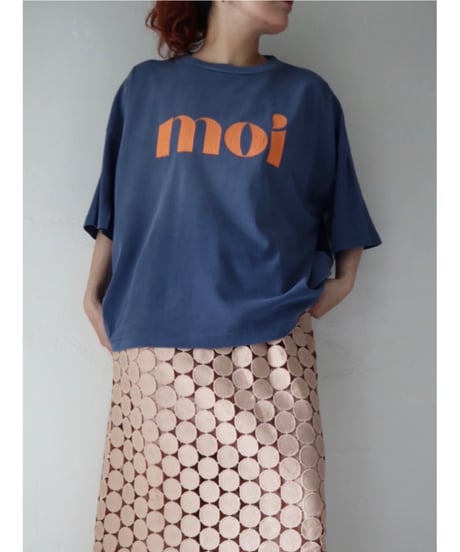 ピグメント袖スリットTシャツ