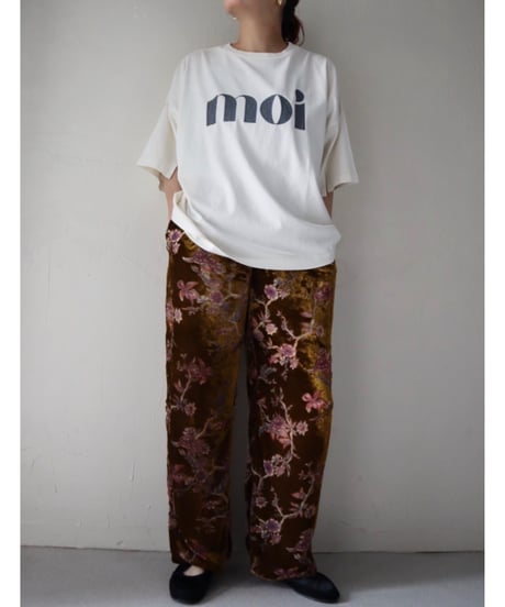 ピグメント袖スリットTシャツ