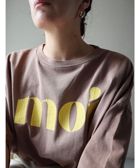 ピグメント袖スリットTシャツ