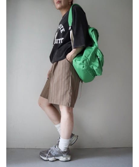 ストライプハーフタックワイドパンツ