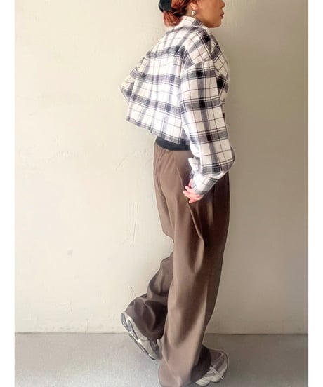 ビエラチェックショート丈シャツ