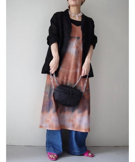 メッシュタイダイキャミワンピ