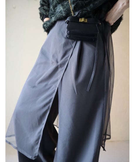 チュールラップスカート付きパンツ