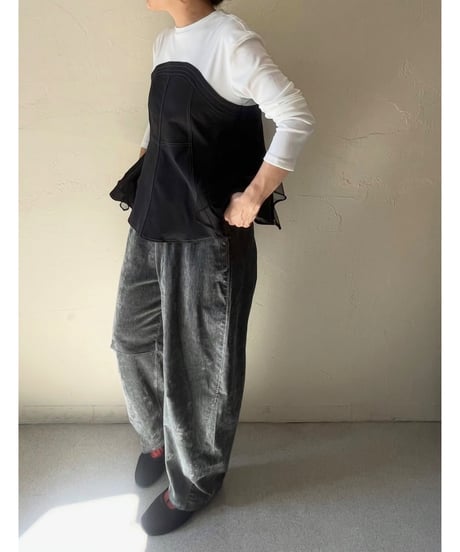 ベロアバレルパンツ