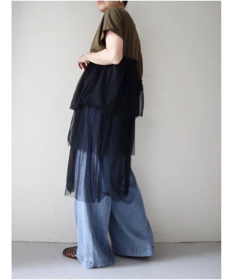アシンメトリーチュールトップス