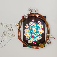 【新築祝・開店祝】アーモンドの花 “葡萄枝仕立て”ウォールアートボード＊ハンドメイド原画＊ギフトラッピング込み