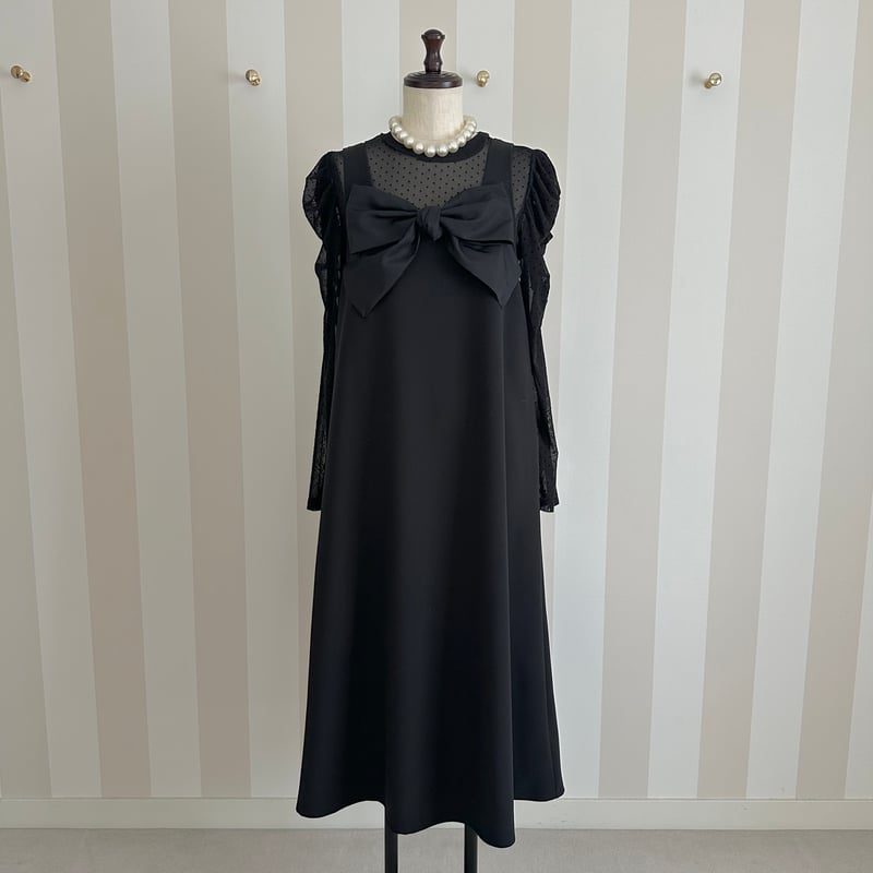 7-054 黒 ドットシアートップス フリーサイズ セレクト商品 | capricio