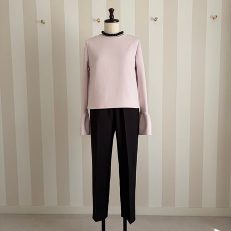 9-162    マカロンピンク　袖フリルトップス　Ｍ
