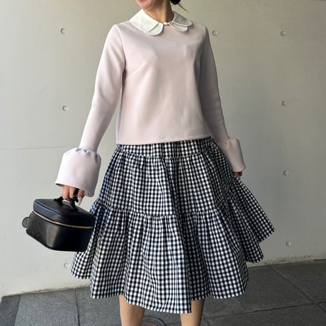 9-162    マカロンピンク　袖フリルトップス　Ｍ