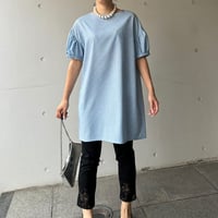 8-045   青ギンガム　パフィチュニック　Ｍ