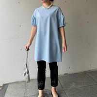 7-089   青ギンガム　パフィチュニック　Ｍ