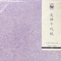 京染友禅千代紙　15㎝　同柄５枚入　鹿の子　紫