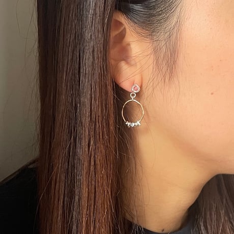 【LOOP】 SILVER PIERCED EARRINGS BACKS WITH DECORATIONS  ④