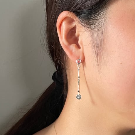 【LOOP】 SILVER PIERCED EARRINGS BACKS WITH DECORATIONS ①