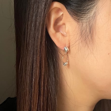 【LOOP】 SILVER PIERCED EARRINGS BACKS WITH DECORATIONS  ④