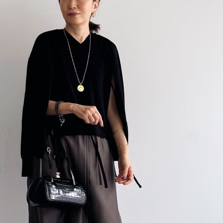 コットンシルクVネックタンク