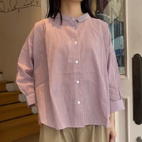 HUIS.　8分袖なめらかコットンワイドブラウス